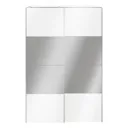 GoodHome Atomia Freestanding Mirrored High gloss White 2 door Large Double Sliding door wardrobe (H)2250mm (W)1500mm (D)635mm