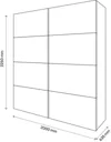 GoodHome Atomia Freestanding Matt Oak effect 2 door Large Double Sliding door wardrobe (H)2250mm (W)2000mm (D)635mm