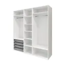 GoodHome Atomia Freestanding White Large 3 Cabinet Wardrobe, clothing & shoes organizer