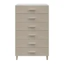 Atomia Freestanding Matt white oak effect Chipboard 6 Drawer Single Chest of drawers, Pack of 1 (H)1125mm (W)750mm (D)390mm