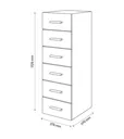 Atomia Freestanding White 6 Drawer Tall Chest of drawers (H)1125mm (W)375mm (D)470mm