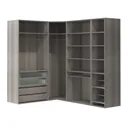 GoodHome Atomia Freestanding Grey oak effect Large bedroom storage unit kit (H)2250mm (W)500mm (D)580mm