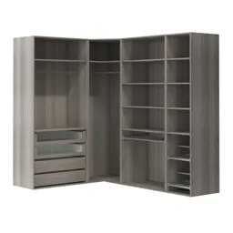 GoodHome Atomia Freestanding Grey oak effect Large bedroom storage unit kit (H)2250mm (W)500mm (D)580mm