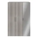 GoodHome Atomia Freestanding Mirrored door Matt grey oak effect 3 door Triple Wardrobe (H)2250mm (W)1000mm (D)580mm