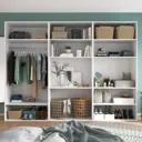 GoodHome Atomia White Wardrobe, clothing & shoes organizer (H)2250mm (W)1000mm (D)580mm