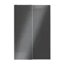 Atomia Anthracite High gloss 2 door Sliding Wardrobe Door kit (H)2250mm (W)1500mm