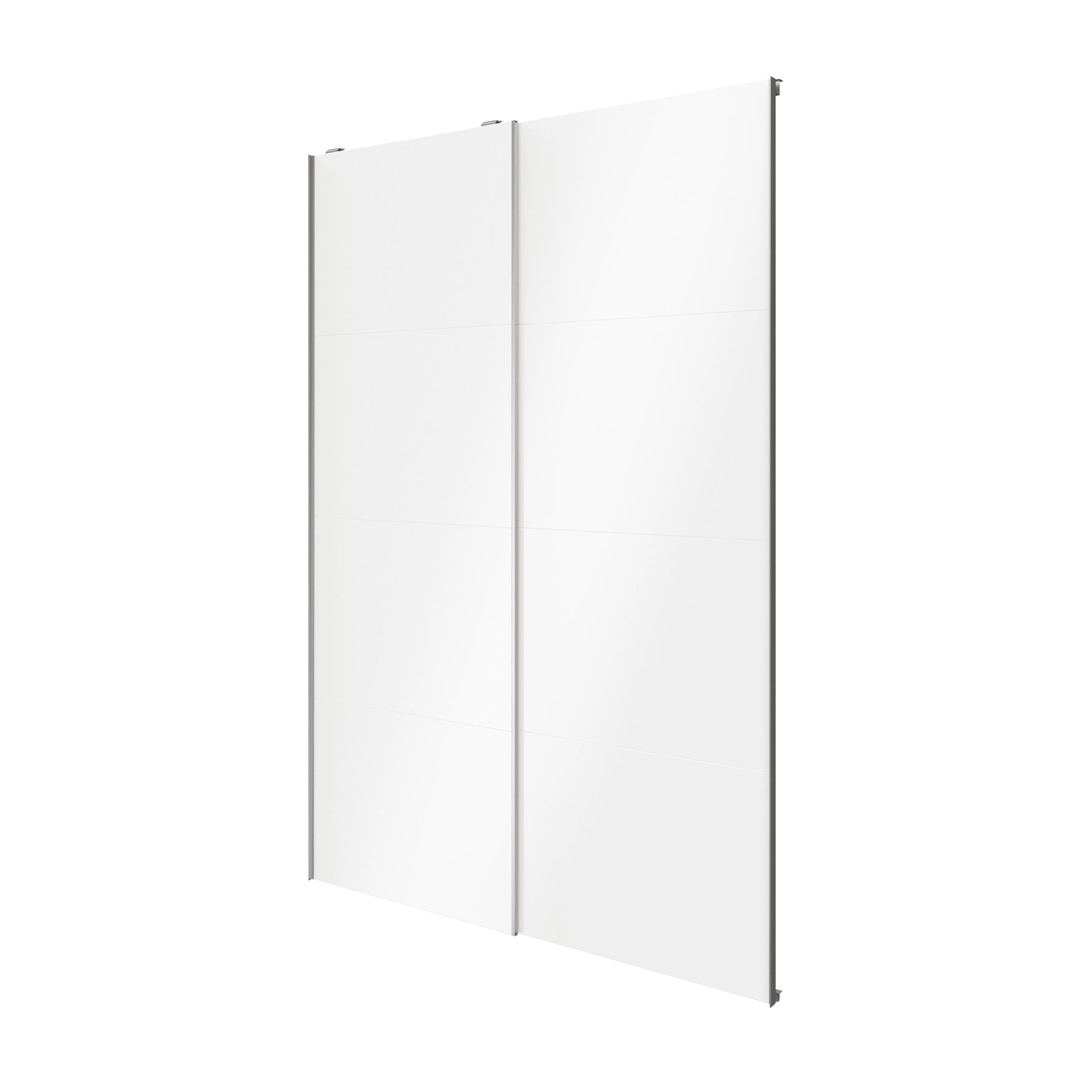 Atomia White High gloss 2 door Sliding Wardrobe Door kit (H)2250mm (W)1500mm