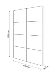 Atomia Freestanding Oak effect 2 door Sliding Wardrobe Door kit (H)2250mm (W)1500mm