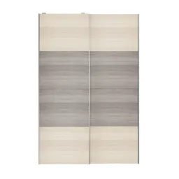 Atomia Grey & natural grey oak effect 2 door Sliding Wardrobe Door kit (H)2250mm (W)1500mm