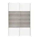 Atomia Grey & white oak effect 2 door Sliding Wardrobe Door kit (H)2250mm (W)1500mm