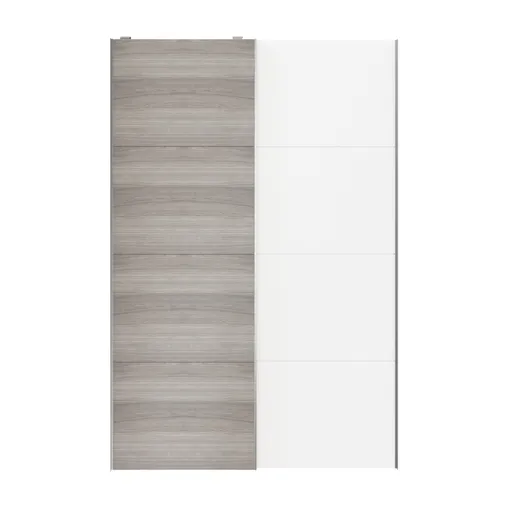 Atomia Grey & white oak effect 2 door Sliding Wardrobe Door kit (H)2250mm (W)1500mm