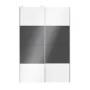 Atomia Anthracite & white High gloss 2 door Sliding Wardrobe Door kit (H)2250mm (W)1500mm