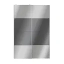 Atomia Mirrored Anthracite High gloss 2 door Sliding Wardrobe Door kit (H)2250mm (W)1500mm