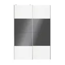 Atomia Anthracite & white High gloss & matt 2 door Sliding Wardrobe Door kit (H)2250mm (W)1500mm