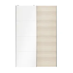 Atomia White oak effect High gloss 2 door Sliding Wardrobe Door kit (H)2250mm (W)1500mm