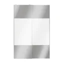 Atomia Mirrored White High gloss 2 door Sliding Wardrobe Door kit (H)2250mm (W)1500mm