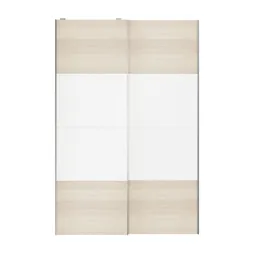 Atomia White oak effect 2 door Sliding Wardrobe Door kit (H)2250mm (W)1500mm