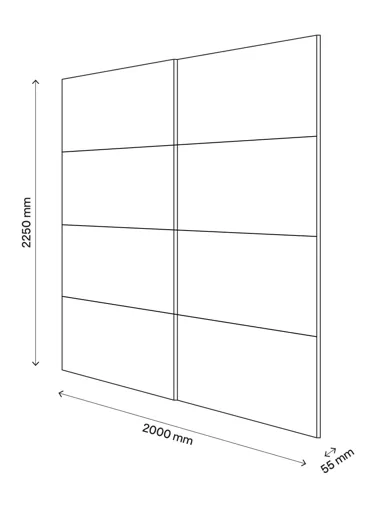 Atomia Anthracite High gloss 2 door Sliding Wardrobe Door kit (H)2250mm (W)2000mm