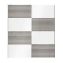 Atomia Grey & white oak effect High gloss 2 door Sliding Wardrobe Door kit (H)2250mm (W)2000mm