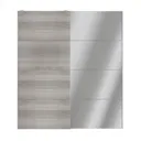 Atomia Mirrored Grey oak effect 2 door Sliding Wardrobe Door kit (H)2250mm (W)2000mm
