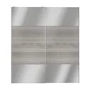 Atomia Mirrored Grey oak effect 2 door Sliding Wardrobe Door kit (H)2250mm (W)2000mm