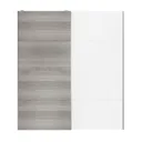 Atomia Grey & white oak effect 2 door Sliding Wardrobe Door kit (H)2250mm (W)2000mm