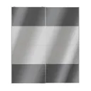 Atomia Mirrored Anthracite High gloss 2 door Sliding Wardrobe Door kit (H)2250mm (W)2000mm