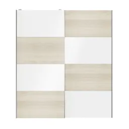 Atomia White oak effect High gloss 2 door Sliding Wardrobe Door kit (H)2250mm (W)2000mm