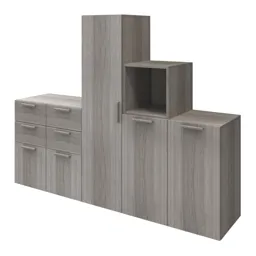 GoodHome Atomia Freestanding Grey oak effect Large Under the stairs storage kit