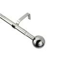 GoodHome Olympe Chrome effect Extendable Ball Curtain pole Set, (L)2000mm-3300mm (Dia)19mm