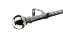 GoodHome Olympe Chrome effect Extendable Ball Curtain pole Set, (L)1200mm-2100mm (Dia)28mm