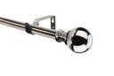 GoodHome Olympe Chrome effect Extendable Ball Curtain pole Set, (L)2000mm-3300mm (Dia)28mm