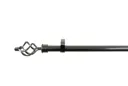 GoodHome Olympe Chrome effect Extendable Swirl Curtain pole Set, (L)1200mm-2100mm (Dia)28mm