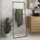 GoodHome Elland Black Powder-coated Freestanding Towel ladder (W)600mm