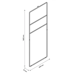 GoodHome Elland Black Powder-coated Freestanding Towel ladder (W)600mm