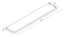 GoodHome Elland Black Matt Steel & tempered glass Wall-mounted Shelf, (L)600mm (D)120mm (H) 20mm