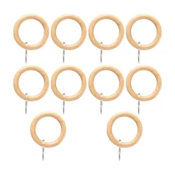 GoodHome Symi Oak effect Neutral Curtain ring (Dia)65mm, Pack of 10