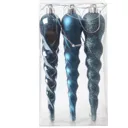 Assorted Moroccan blue Icicle Bauble, Pack of 6