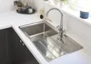 Cooke & Lewis Apollonia Satin Stainless steel 1 Bowl Sink & drainer