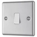 GoodHome Brushed Steel 20A 2 way 1 gang Raised rounded Single light Switch
