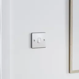 GoodHome Brushed Steel 20A 2 way 1 gang Raised rounded Single light Switch