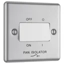 GoodHome Brushed Steel 10A 2 way 1 gang Raised rounded Fan isolator Switch