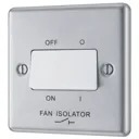 GoodHome Brushed Steel 10A 2 way 1 gang Raised rounded Fan isolator Switch
