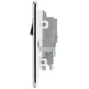 GoodHome Chrome Single 13A Switched Socket & White inserts