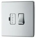 GoodHome Chrome 13A 2 way Flat profile Screwless Switched Fused connection unit