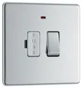 GoodHome Chrome 13A 2 way Flat profile Screwless Switched Neon indicator Fused connection unit