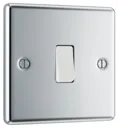 GoodHome Chrome 20A 2 way 1 gang Raised rounded Single light Switch