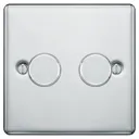 GoodHome Chrome Raised rounded profile Double 2 way 400W Dimmer switch