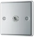 GoodHome Chrome 20A 2 way 1 gang Raised rounded Single toggle light Switch