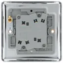 GoodHome Chrome 20A 2 way 2 gang Raised rounded Double toggle light Switch